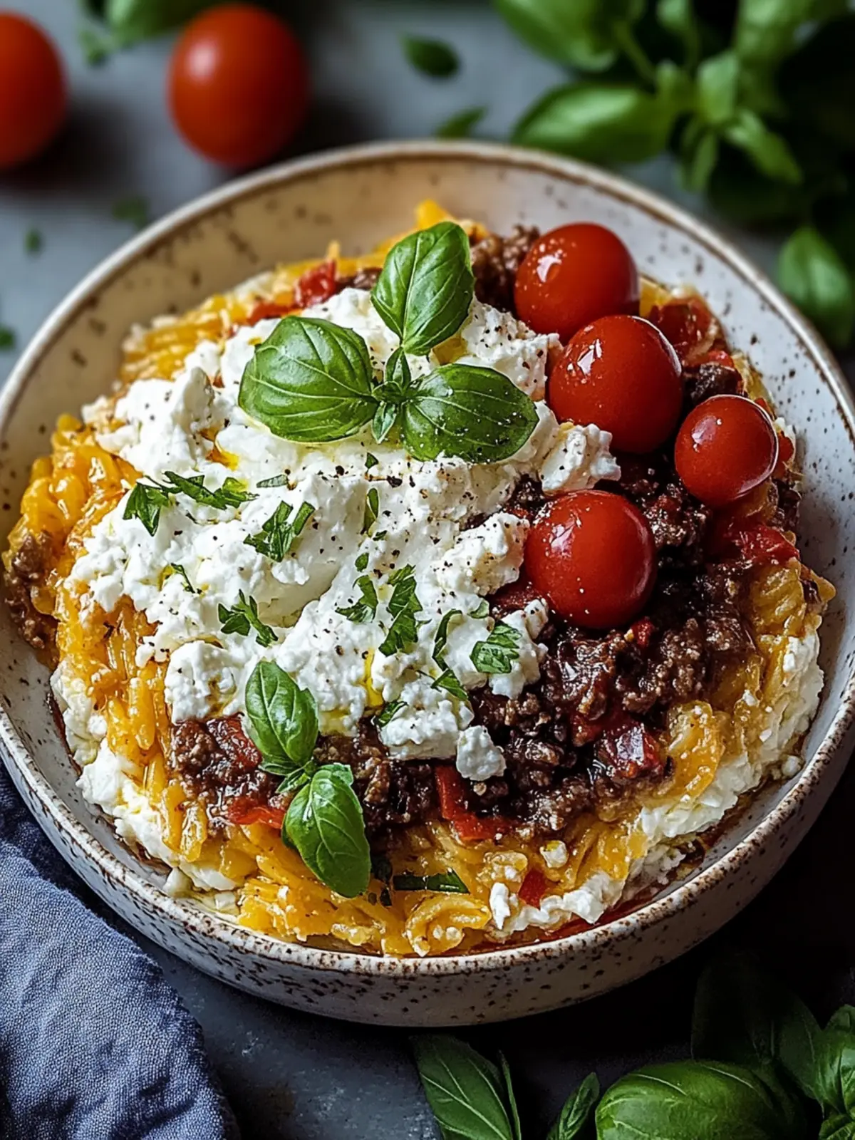 Griechischer Kritharaki-Hackauflauf mit Feta