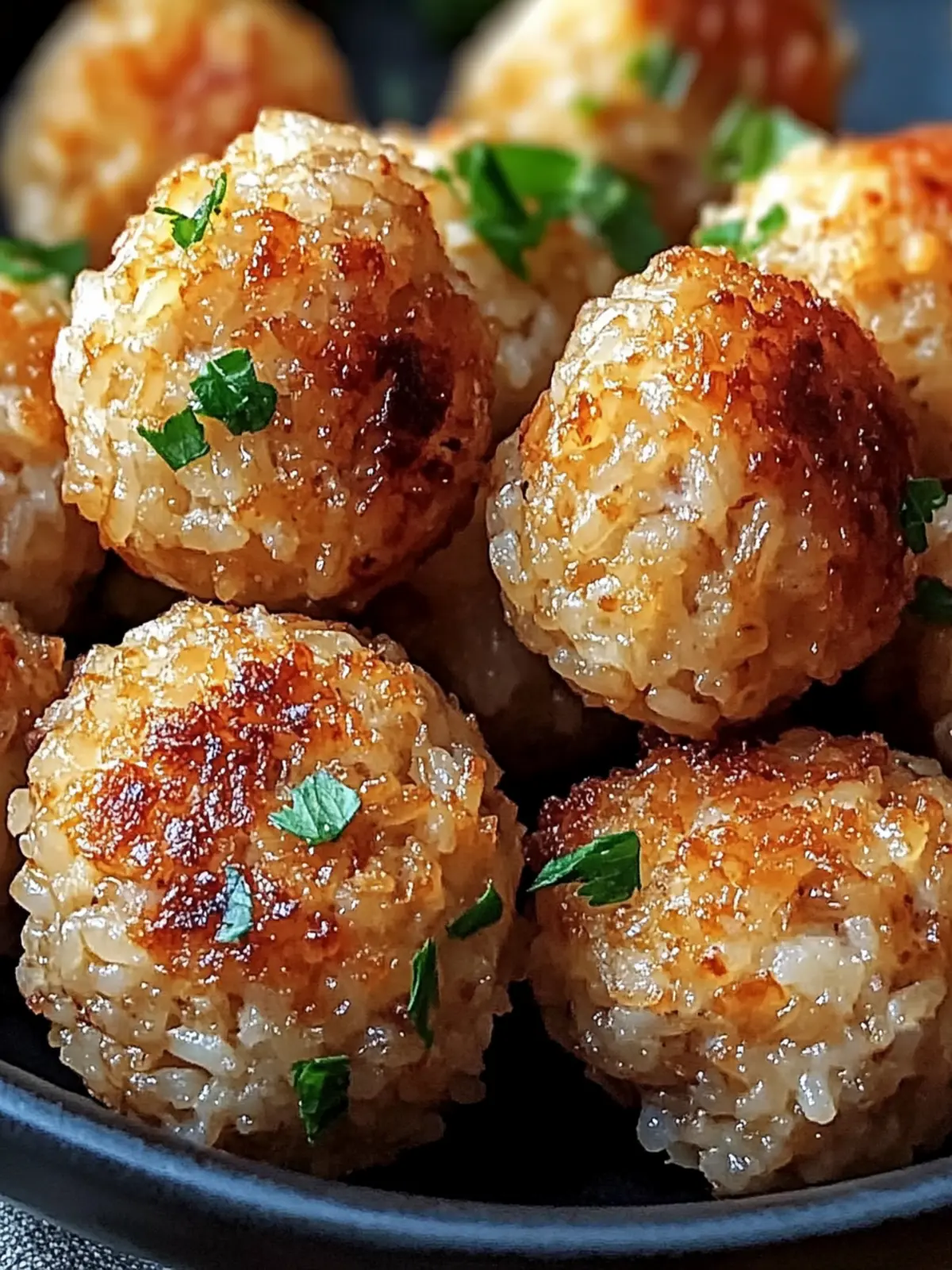 Delicious rice meatballs from the air fryer - healthy and crispy
