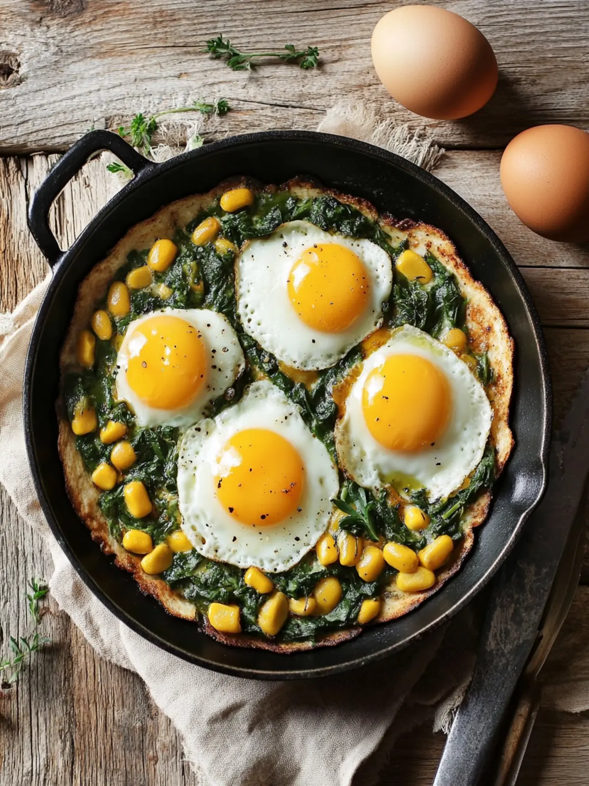 Bohnenpfanne mit Eiern: lecker, günstig und gesund