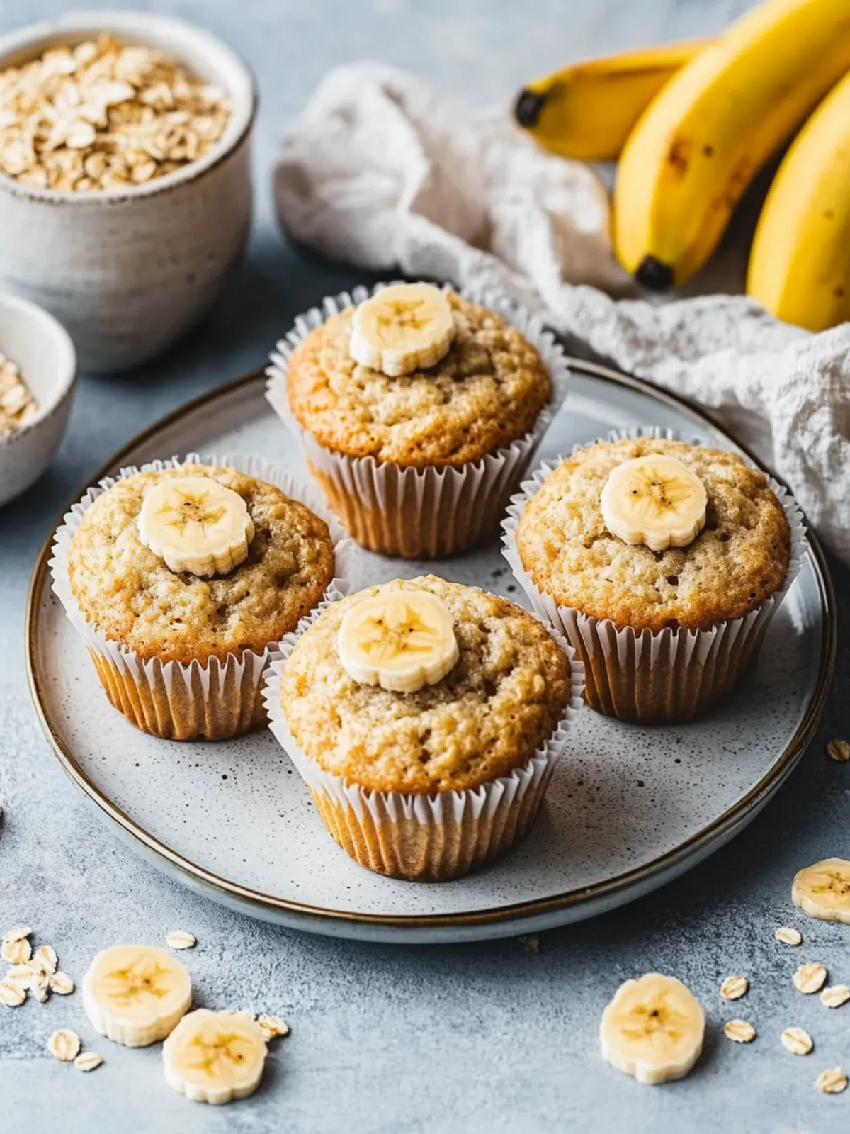 Bananen-Haferflocken-Muffins ohne Zucker