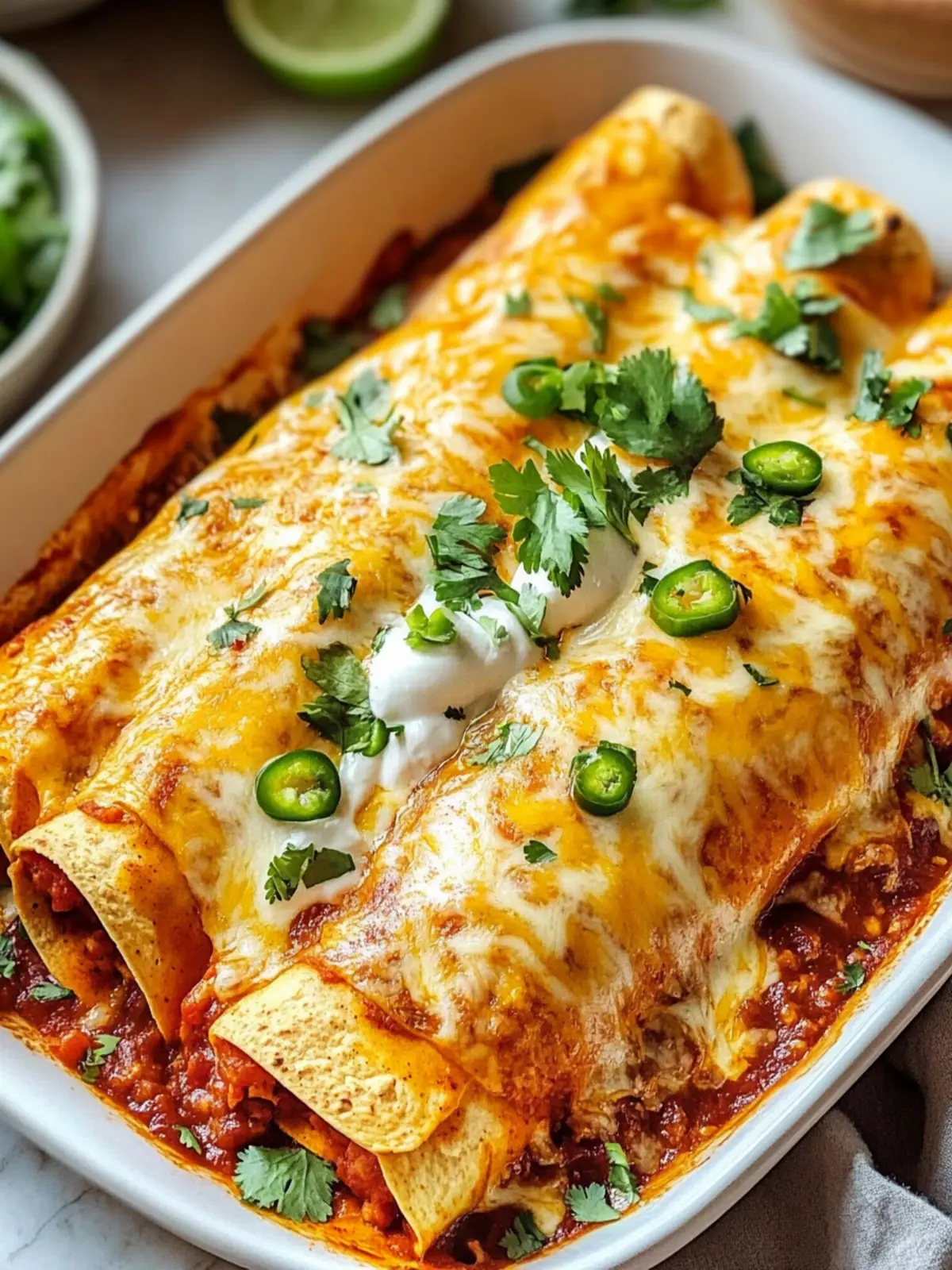 Leichte cremige Chili Enchiladas