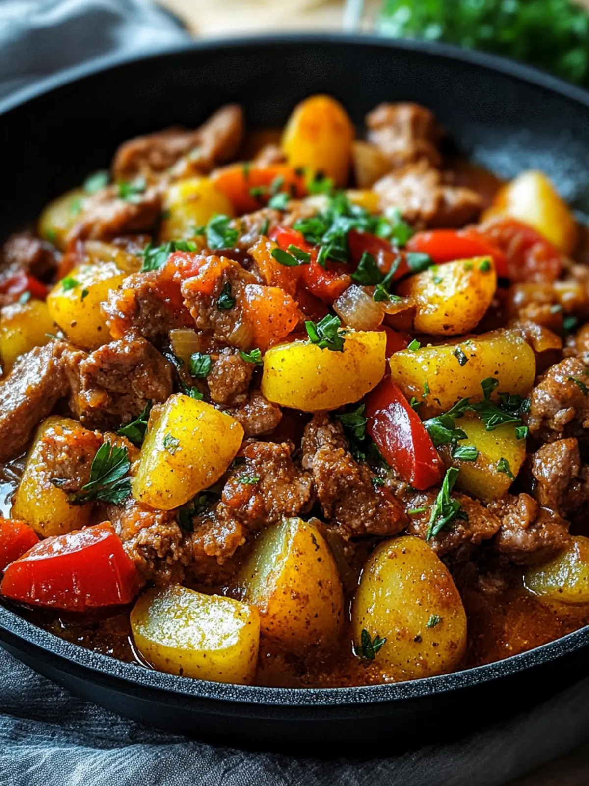 Bauerntopf mit Hackfleisch, Kartoffeln & Paprika