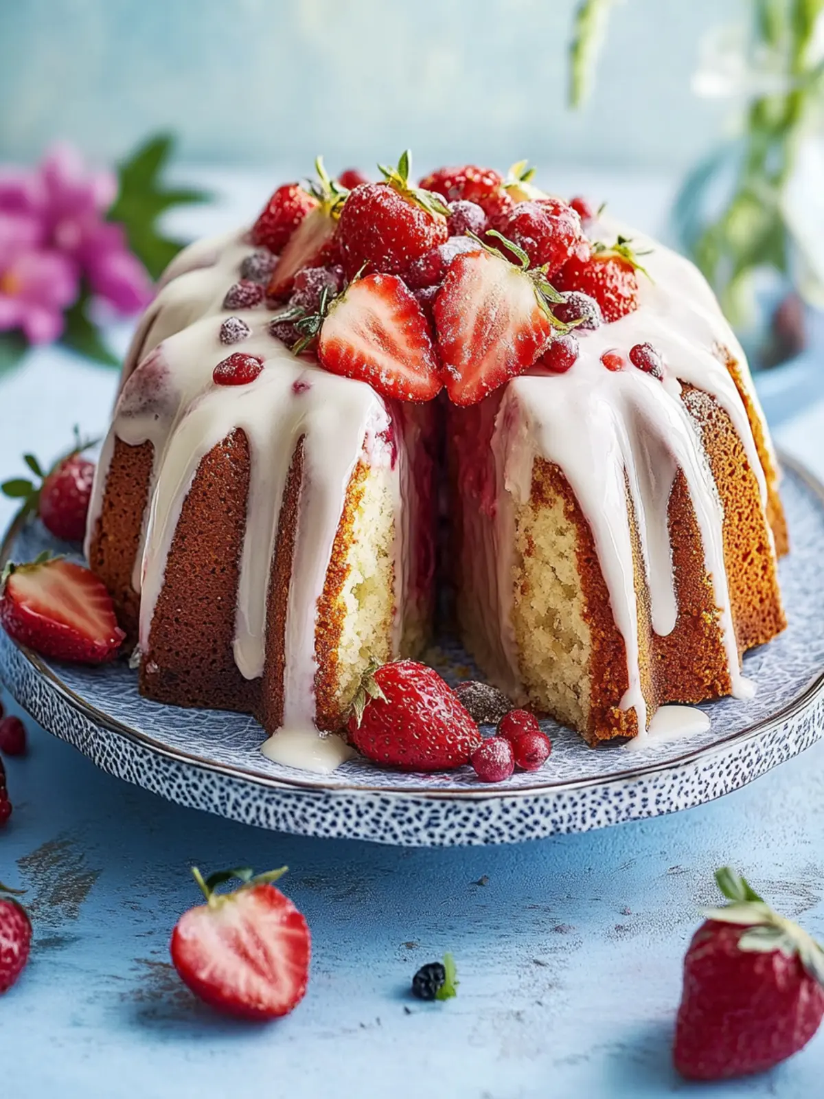 So einfach ist dieser Erdbeer-Gugelhupf gebacken