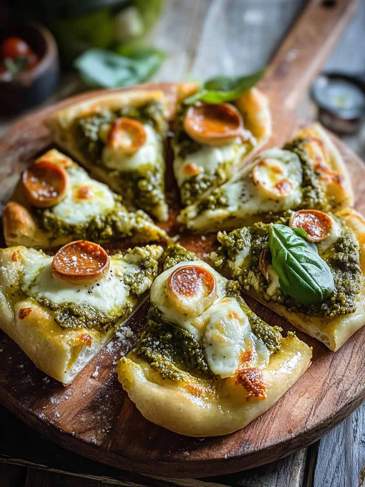 Pizzaschnecken mit Pesto und Mozzarella