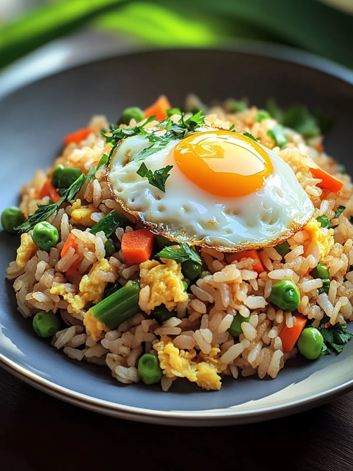 Fried rice with vegetables and egg