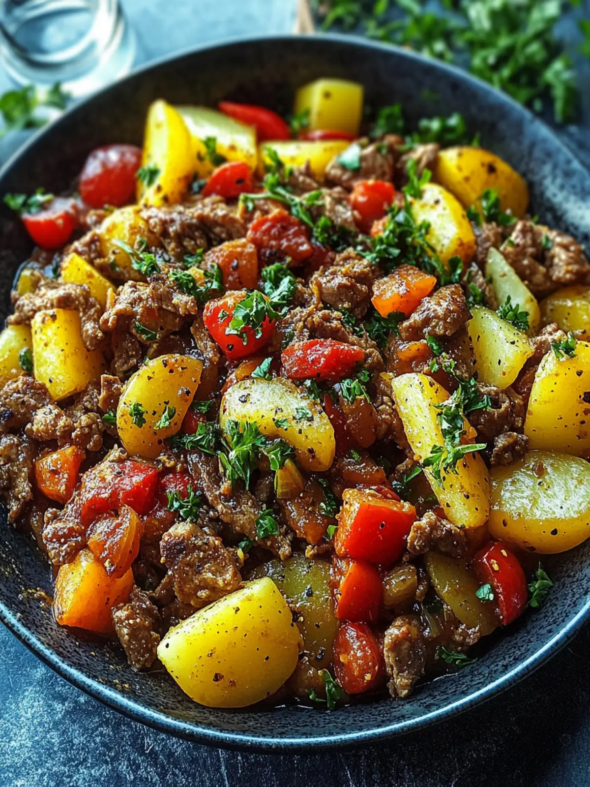 Bauerntopf mit Hackfleisch, Kartoffeln & Paprika