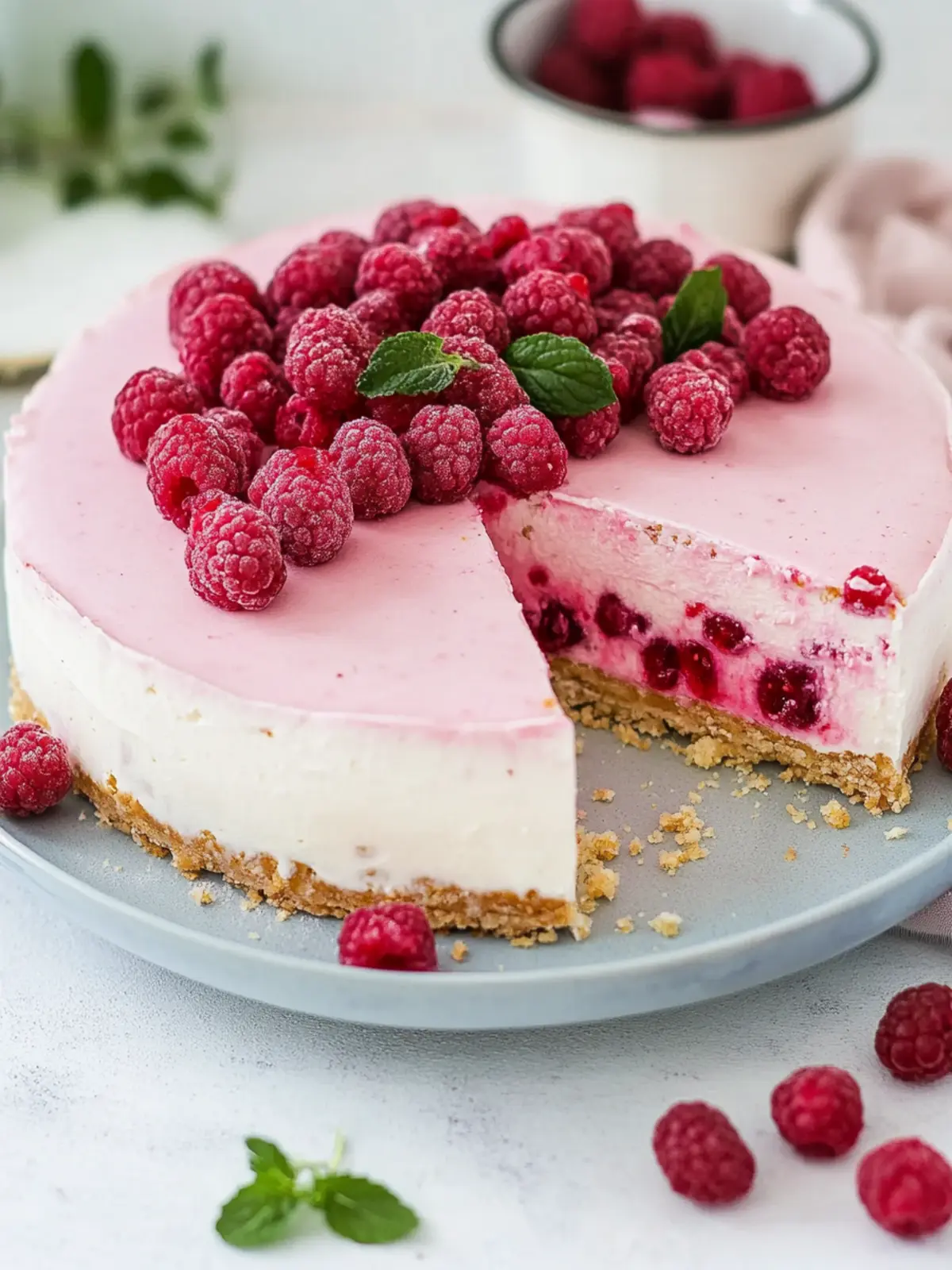 Philadelphia-Torte mit Himbeeren