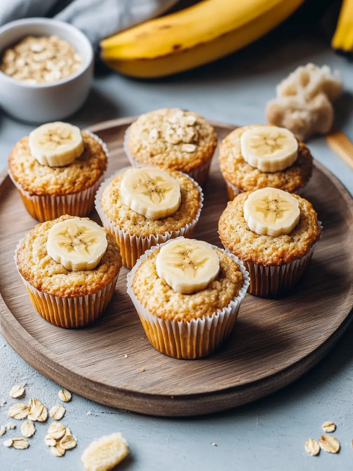 Bananen-Haferflocken-Muffins ohne Zucker