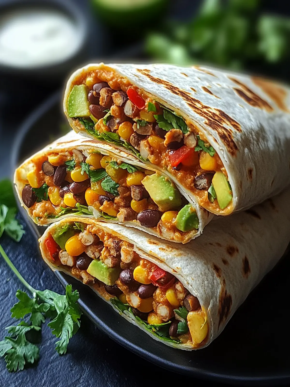 Vegetarische Burritos mit Linsen und Walnüssen