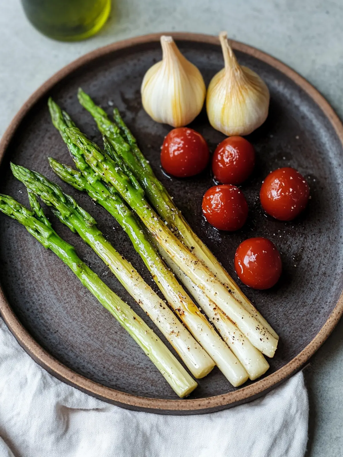 Grüner Spargel in der Pfanne gebraten