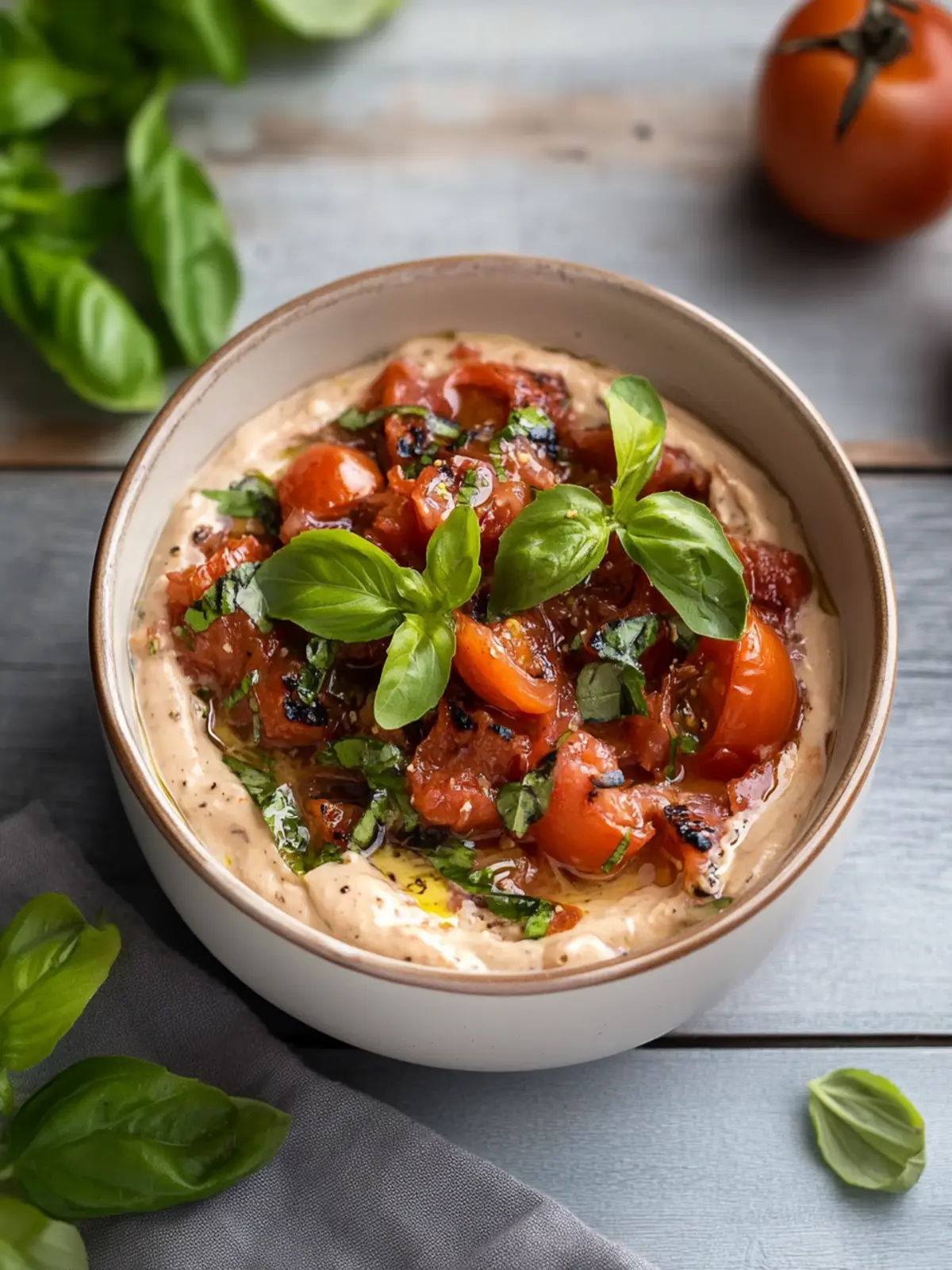 Tomate-Basilikum Grille-Dip