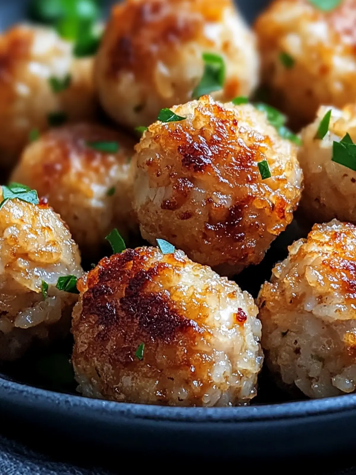 Delicious rice meatballs from the air fryer - healthy and crispy