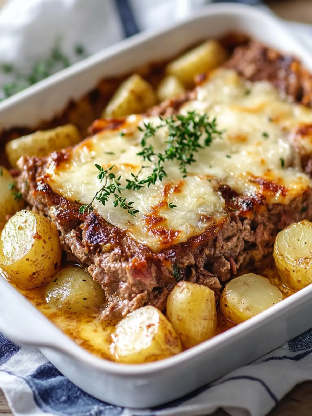 Creamy minced meat and potato casserole for connoisseurs