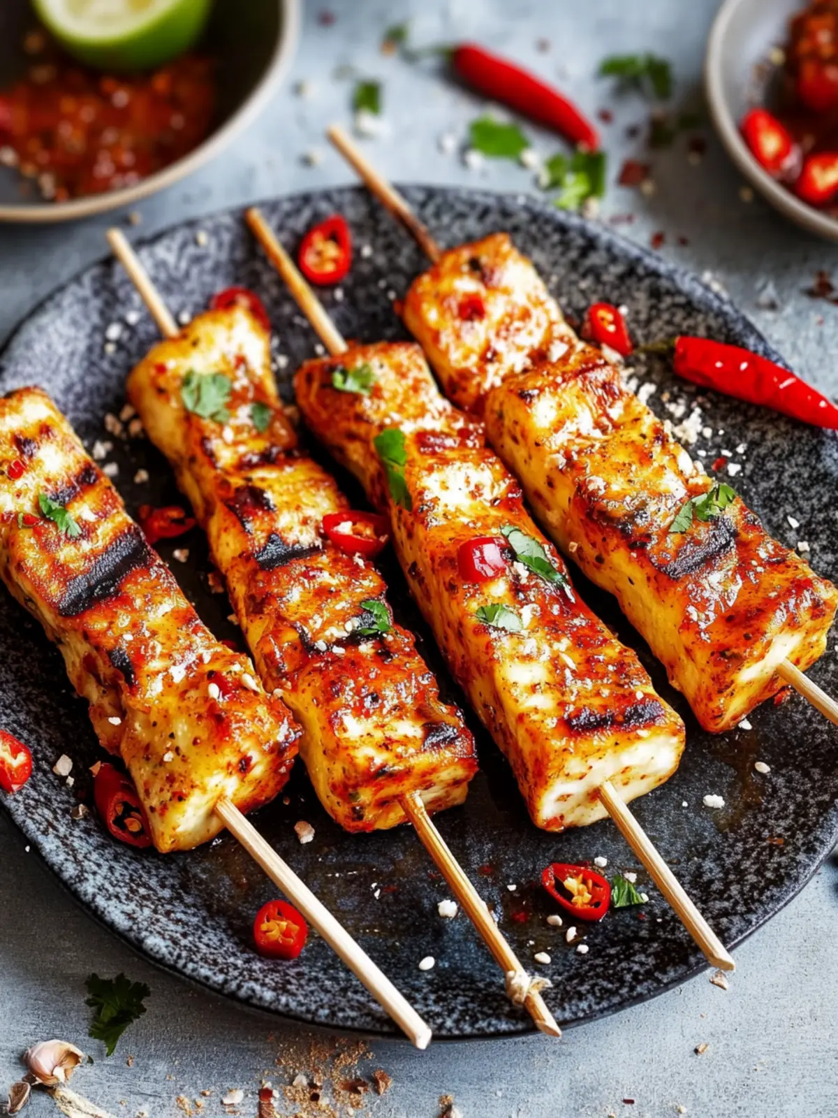 Sommergenuss pur: Süß Chili Halloumi Spieße