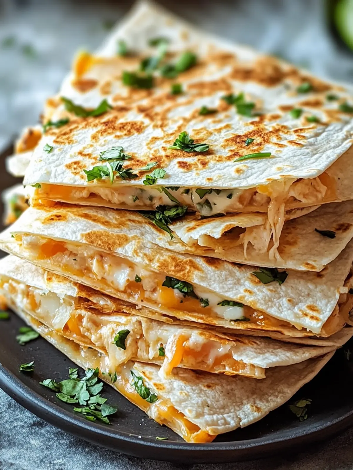 Hochproteinhaltige Hühnchen-Ranch-Quesadilla einfach zubereiten