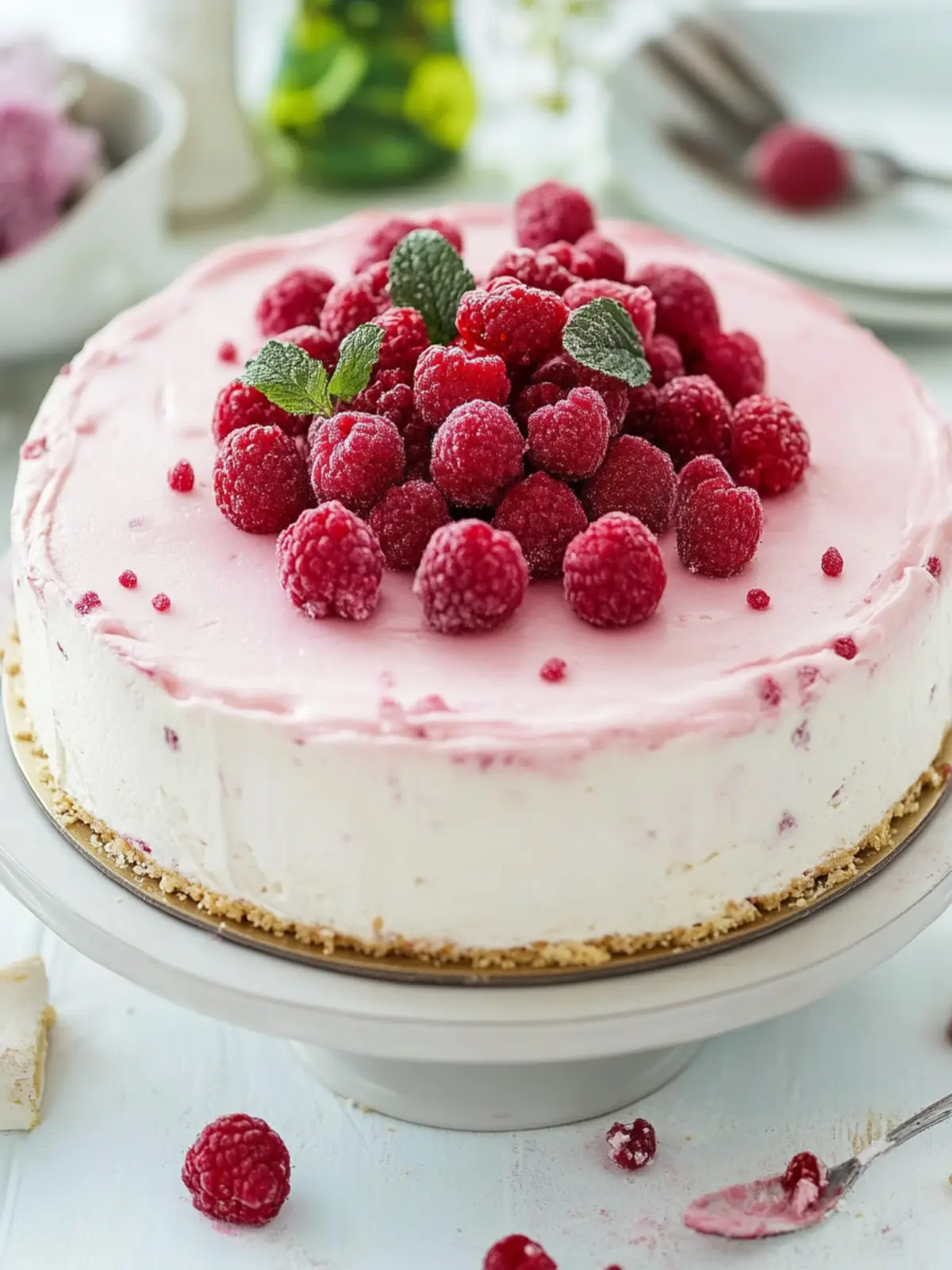 Philadelphia-Torte mit Himbeeren