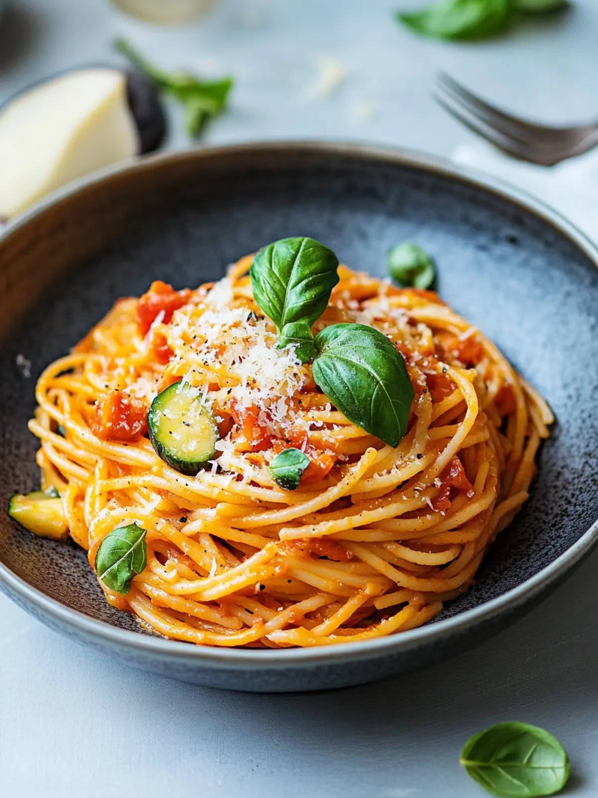 Pasta mit Tomaten-Zucchinisauce