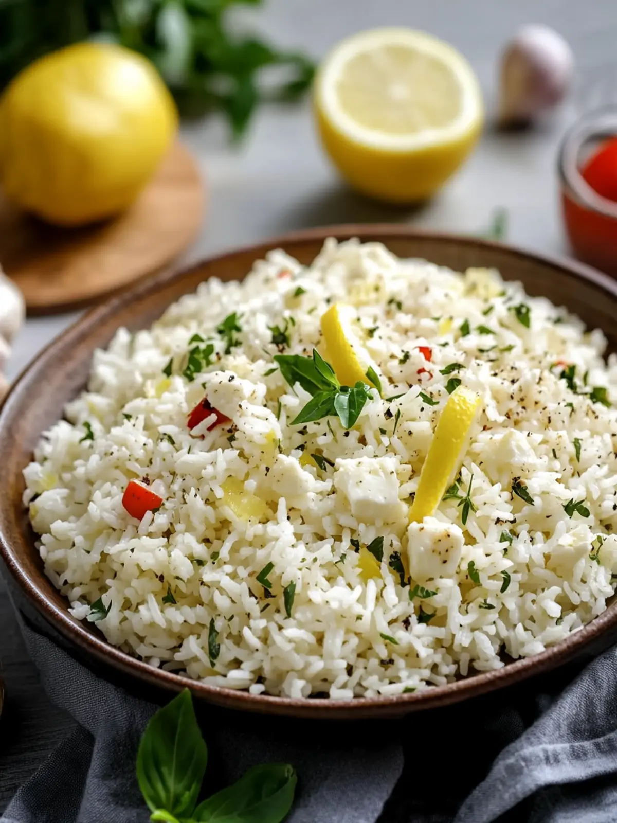 Refreshing side dish: Greek feta rice with lemon
