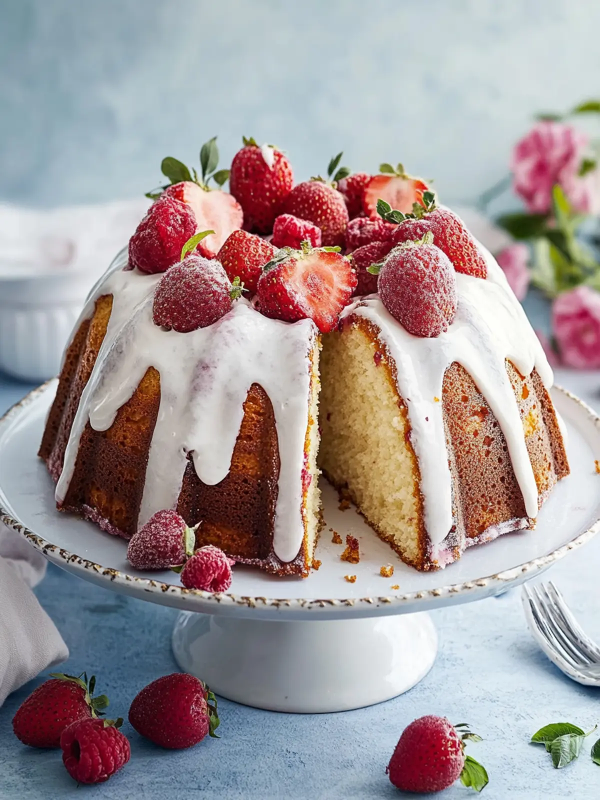 So einfach ist dieser Erdbeer-Gugelhupf gebacken