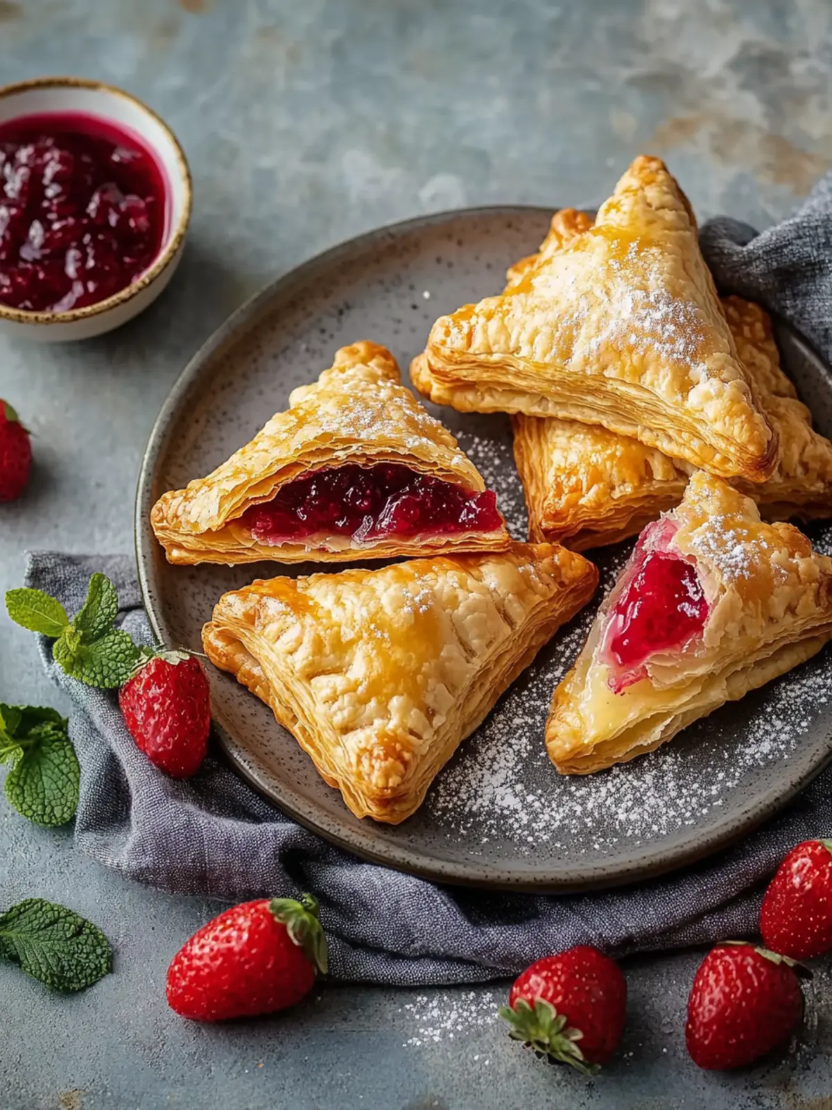 Puff pastry with jam – crispy snack corners