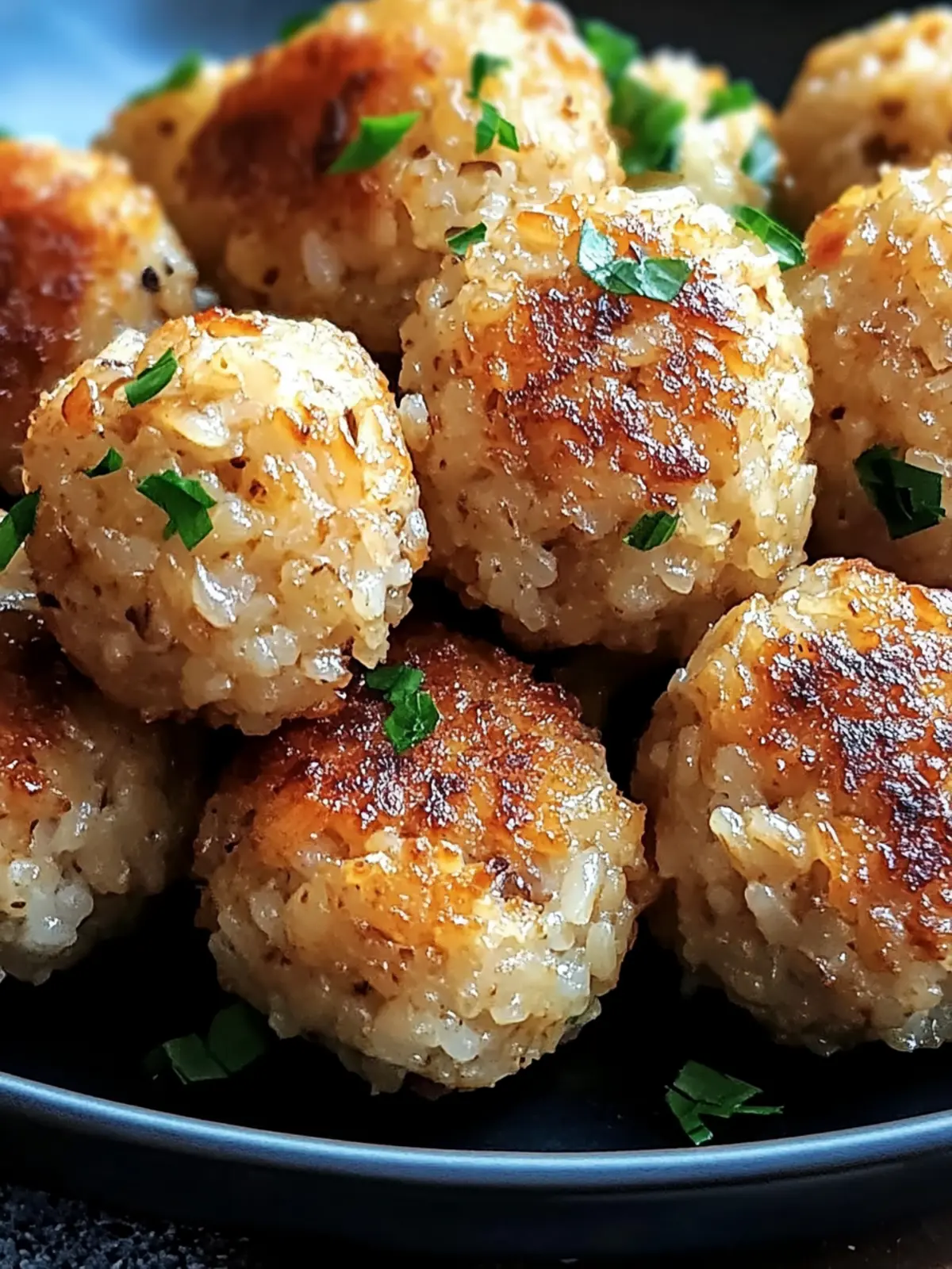 Delicious rice meatballs from the air fryer - healthy and crispy