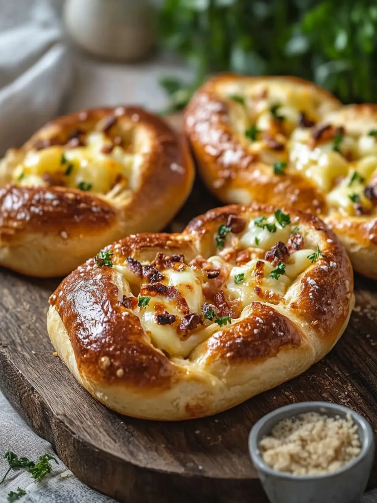 Überbackene Brezeln mit Schinken & Käse