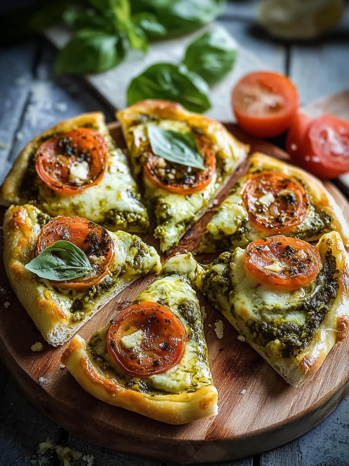 Pizzaschnecken mit Pesto und Mozzarella