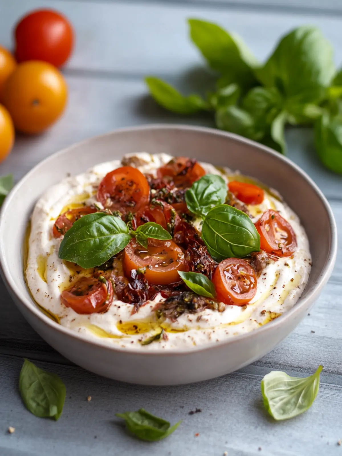 Tomate-Basilikum Grille-Dip