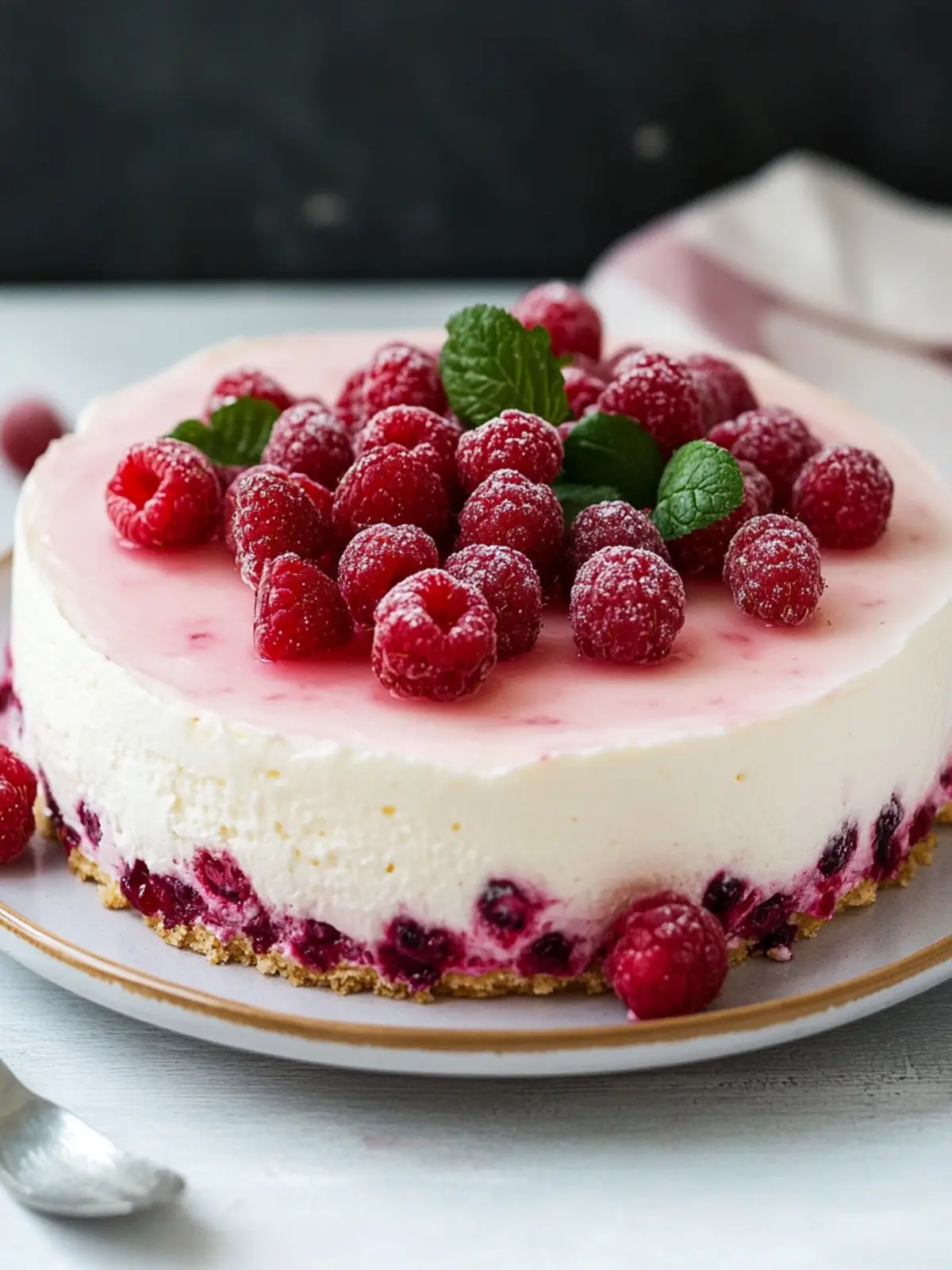 Philadelphia-Torte mit Himbeeren