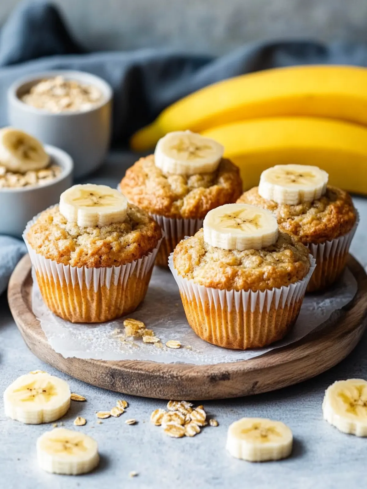 Bananen-Haferflocken-Muffins ohne Zucker