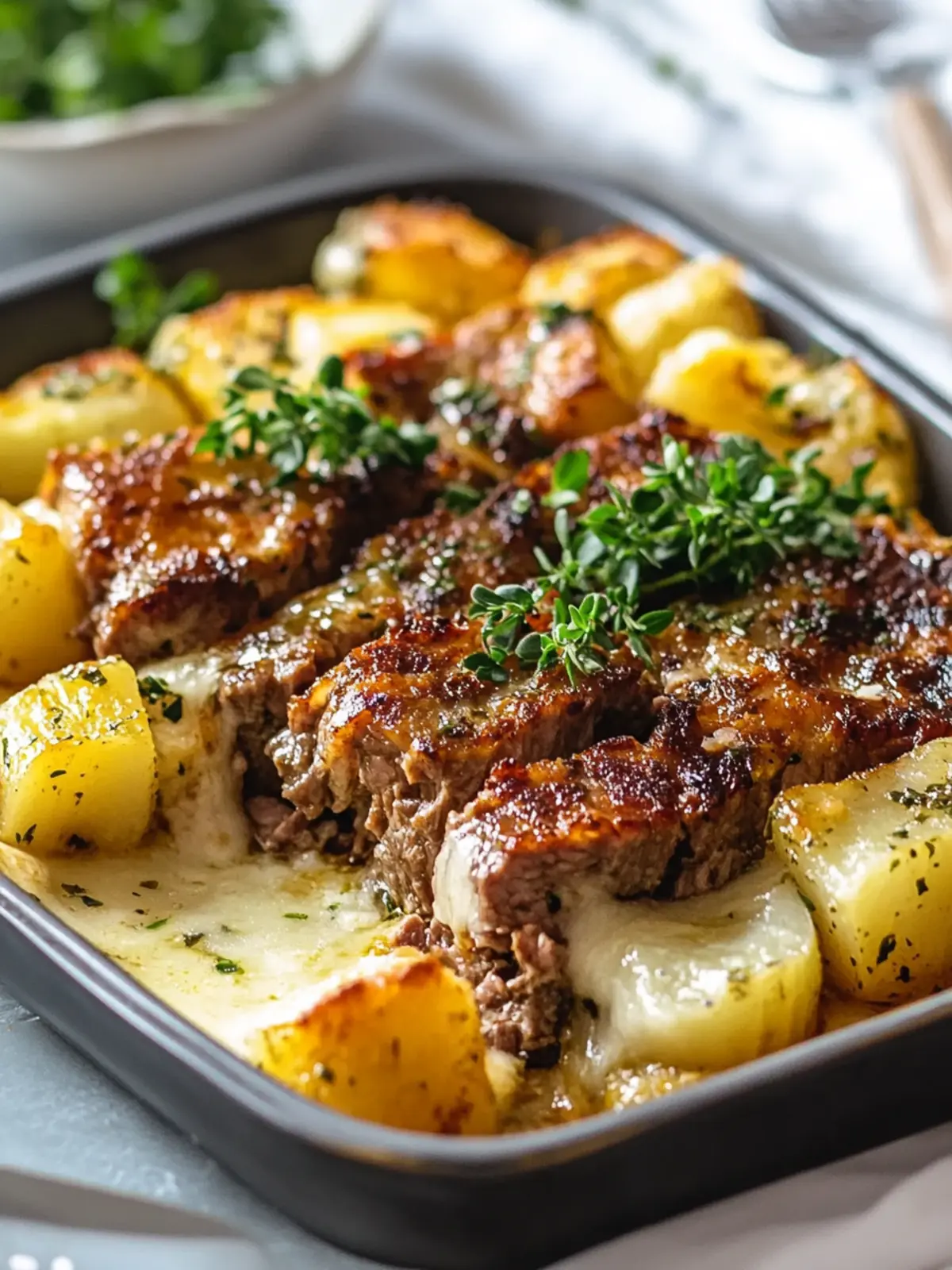 Creamy minced meat and potato casserole for connoisseurs