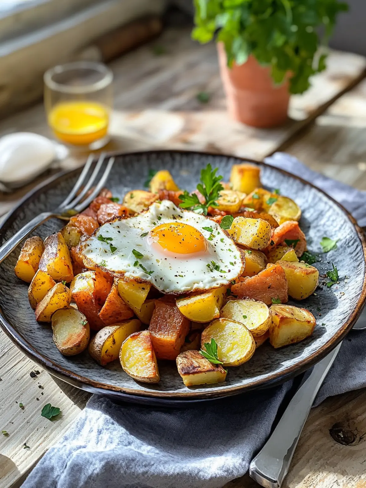 Leberkäse mit Spiegelei und Bratkartoffeln: Schnelles Abendessen