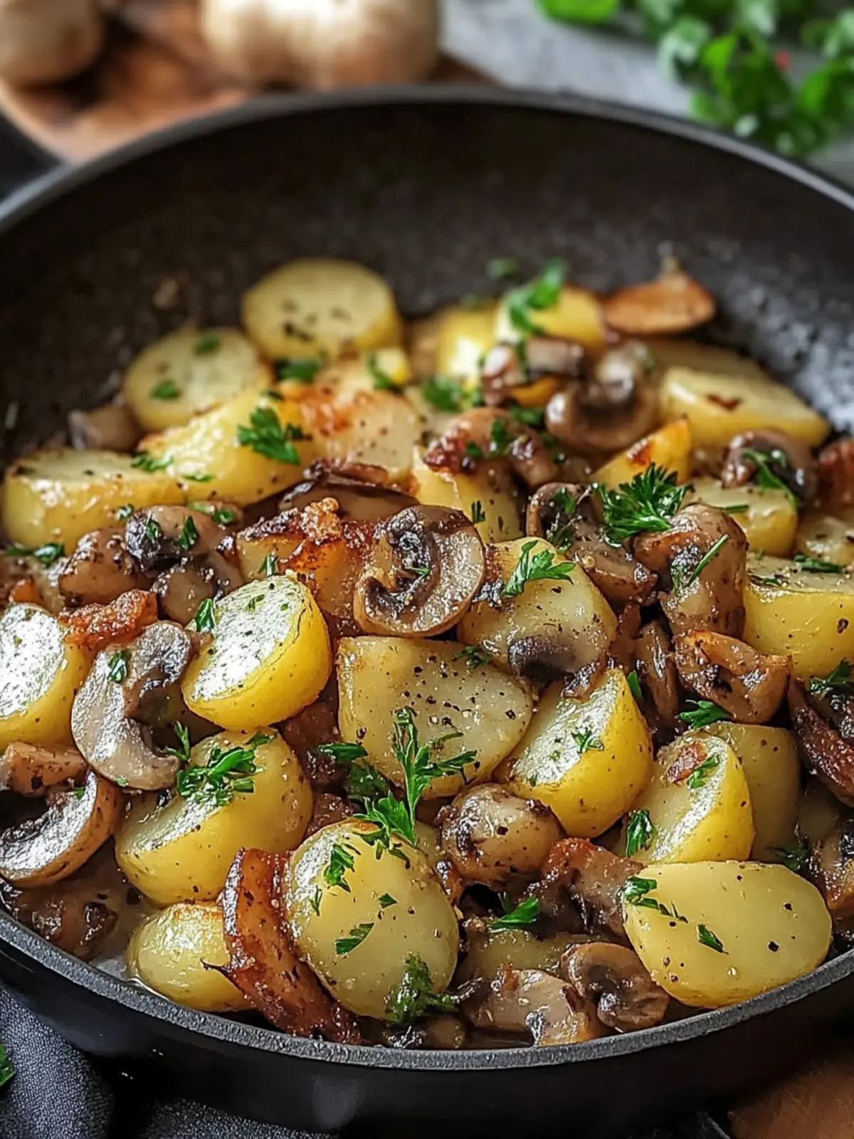 Schnelle Kartoffel Pilz Speck Pfanne für Stressfreie Abende