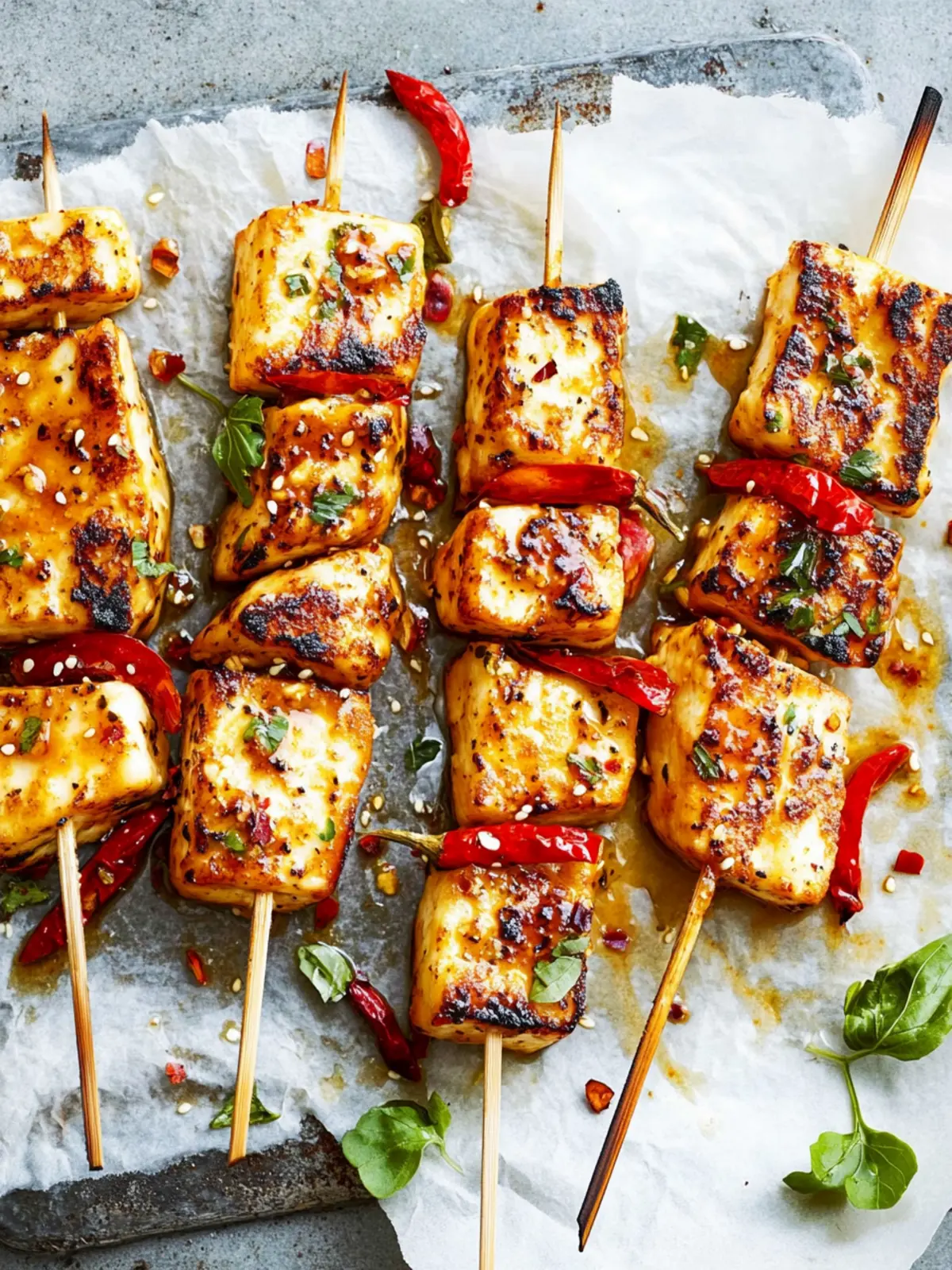 Sommergenuss pur: Süß Chili Halloumi Spieße