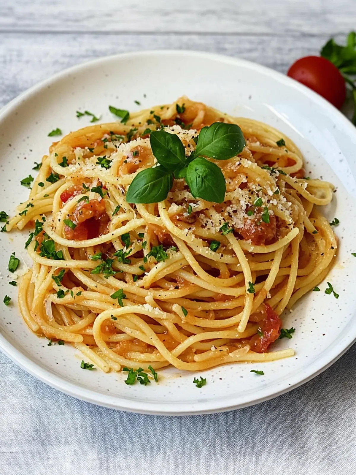 Spaghetti mit Zwiebelsauce