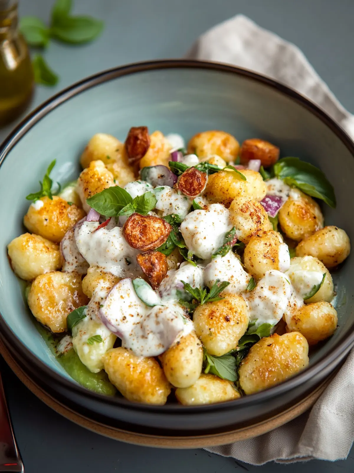 Knuspriger Gnocchi-Salat