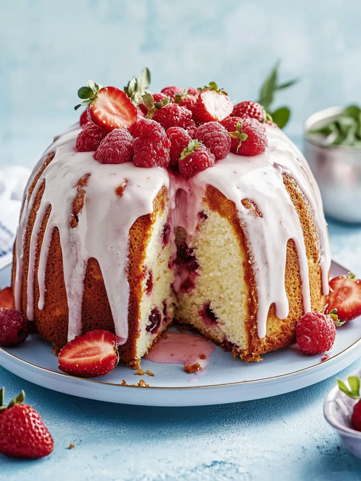 So einfach ist dieser Erdbeer-Gugelhupf gebacken