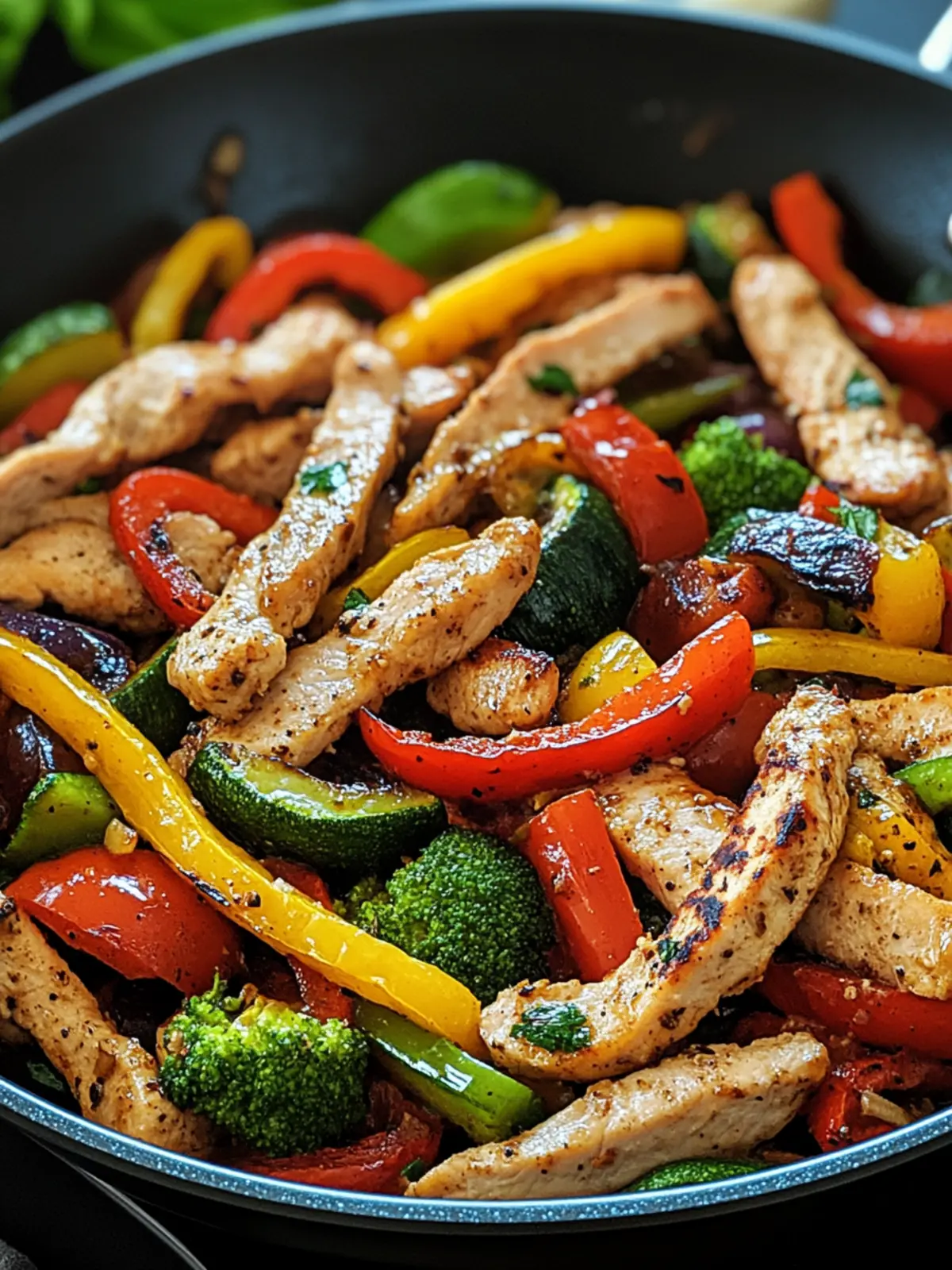 Low Carb Vegetable Pan with Turkey Strips