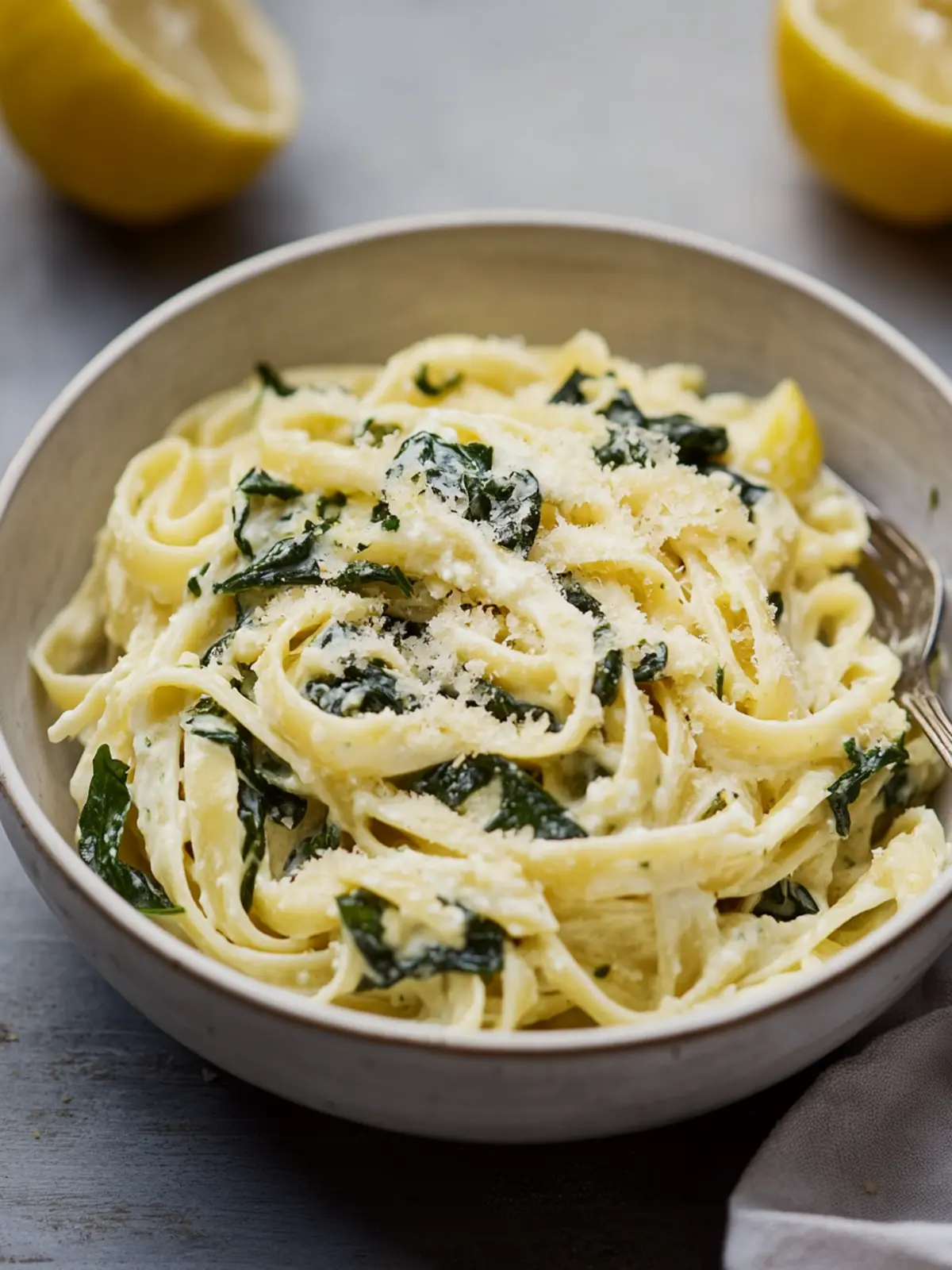 Zitronen-Ricotta-Pasta mit Spinat / Sallys 5 Minuten