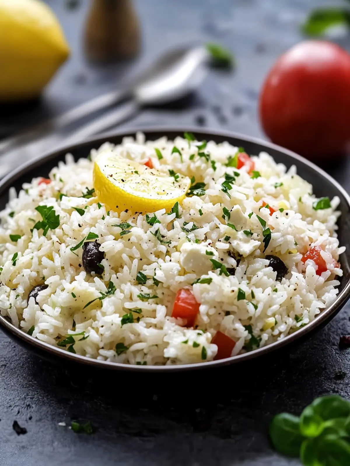 Refreshing side dish: Greek feta rice with lemon
