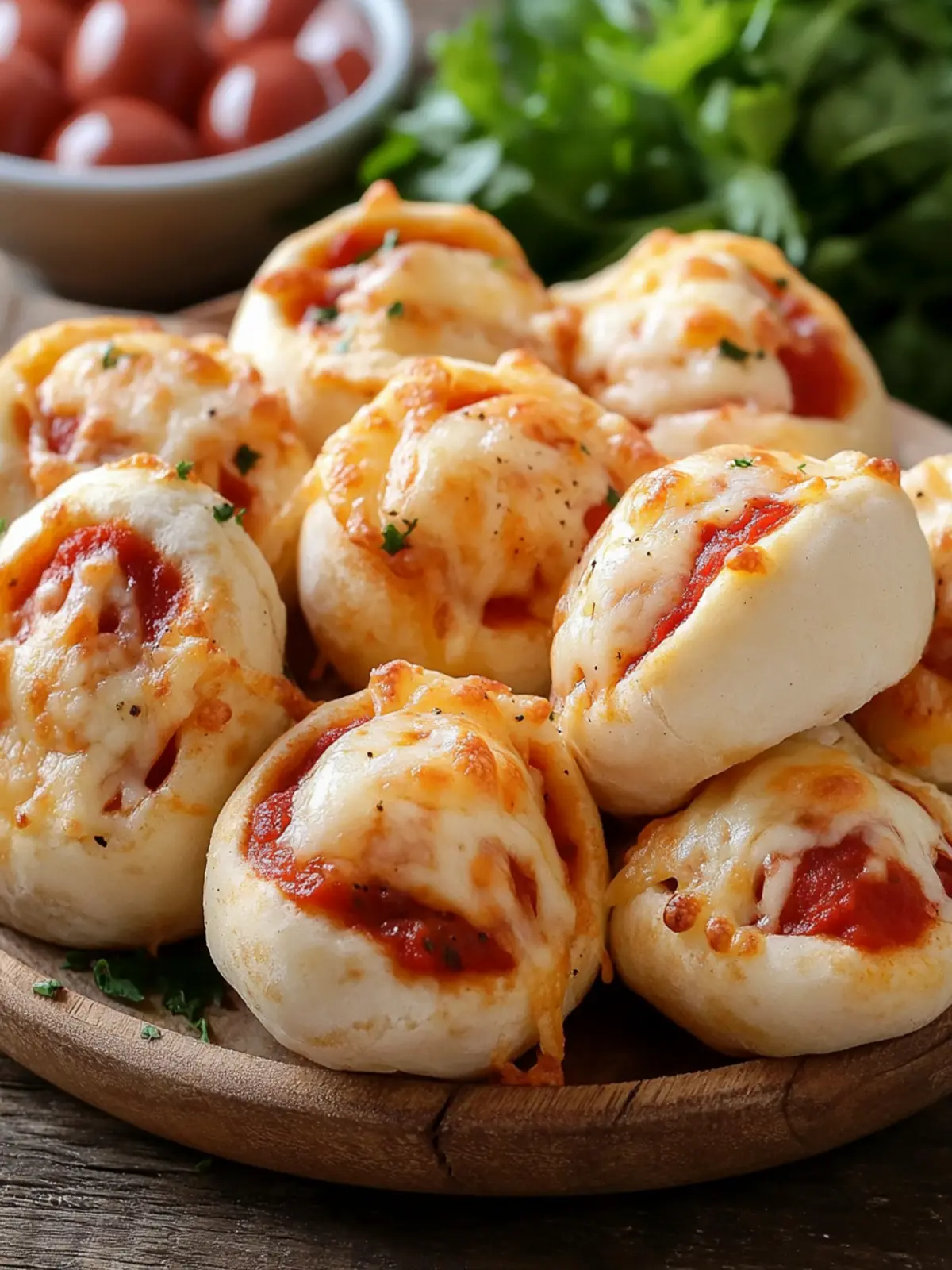 We love this EM snack: Stuffed pizza balls with cheese are so delicious