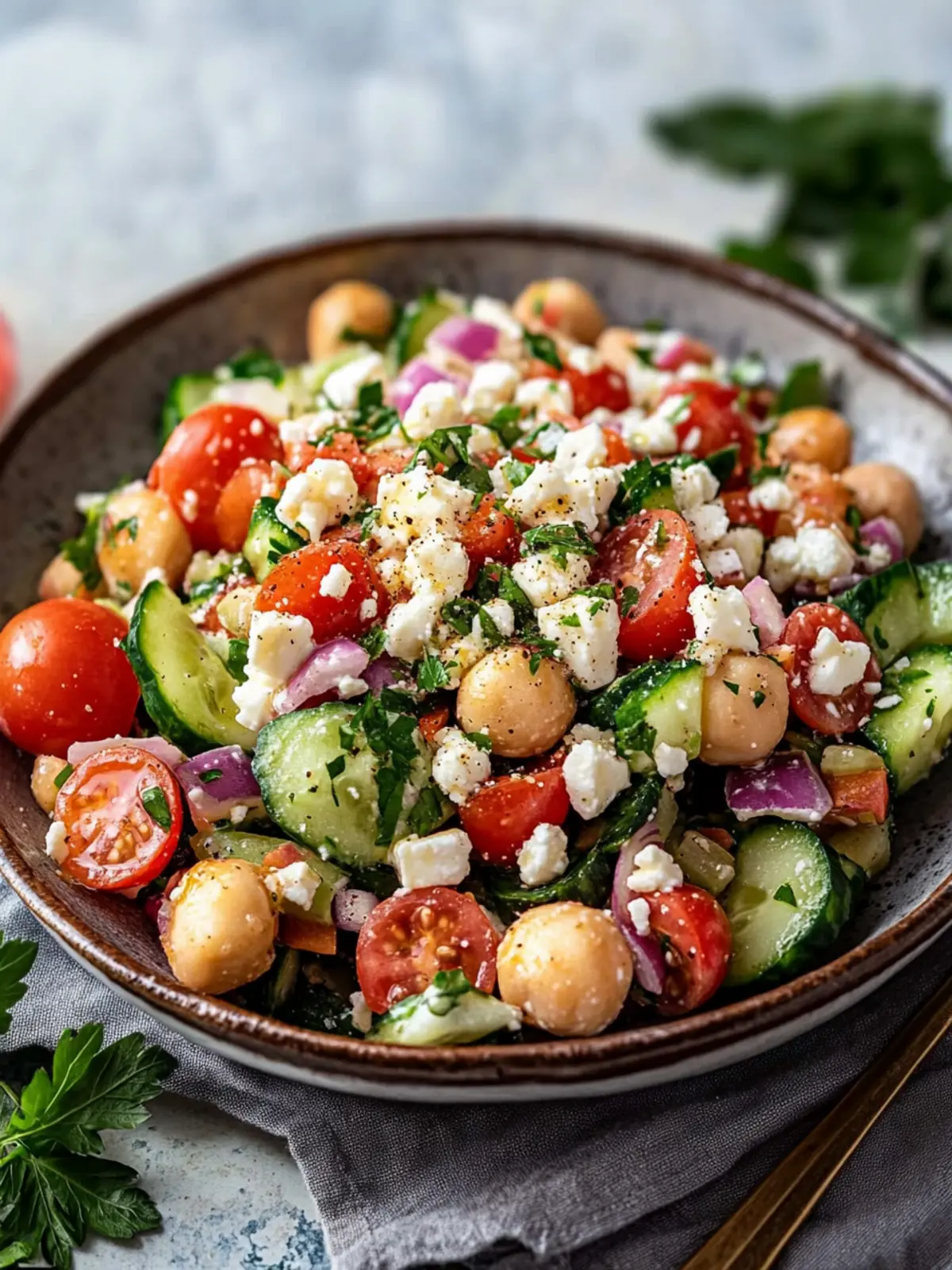 Kichererbsensalat mit Feta