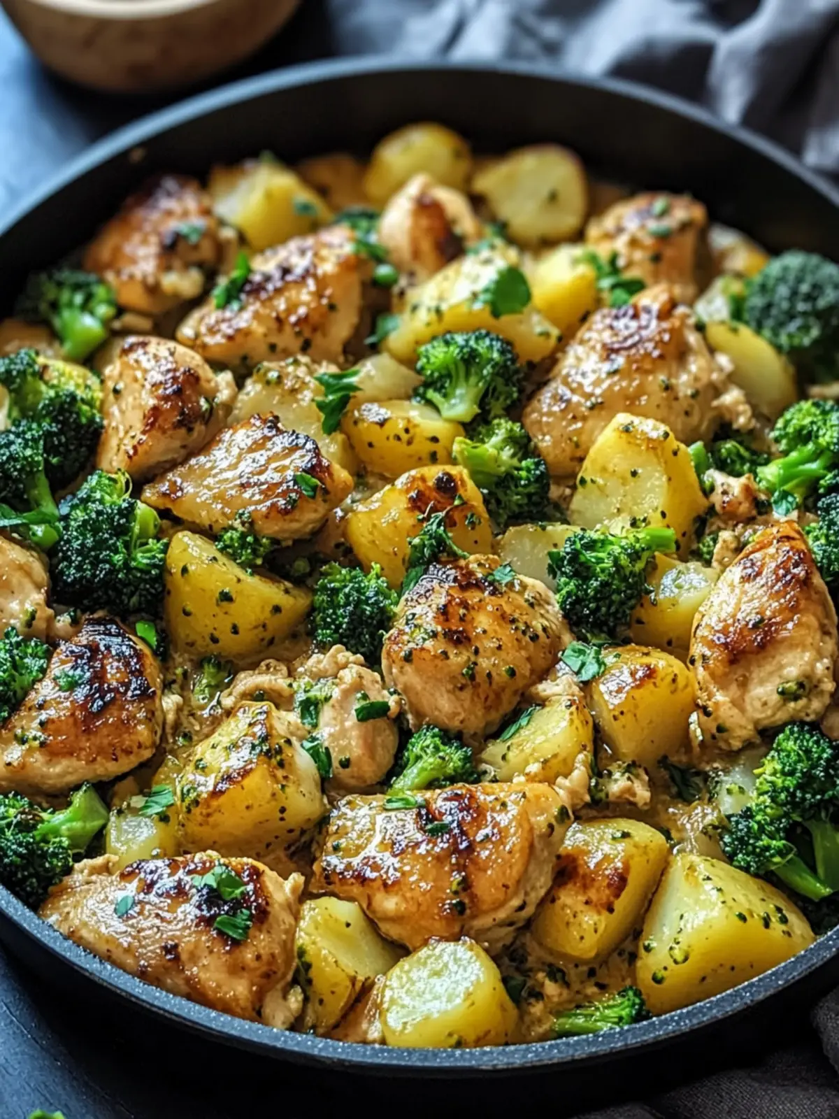 Potato-Chicken-Pan with Broccoli very easy