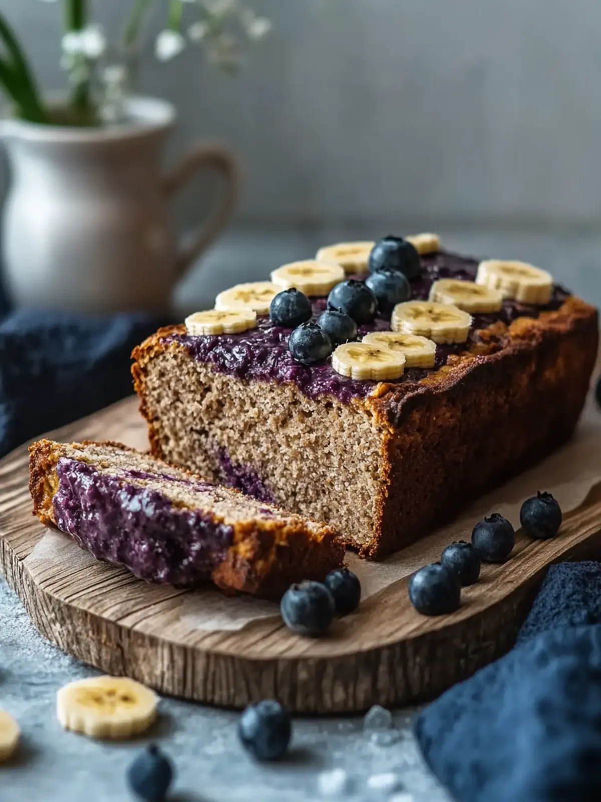 Hochprotein-Bananenbrot mit Heidelbeeren