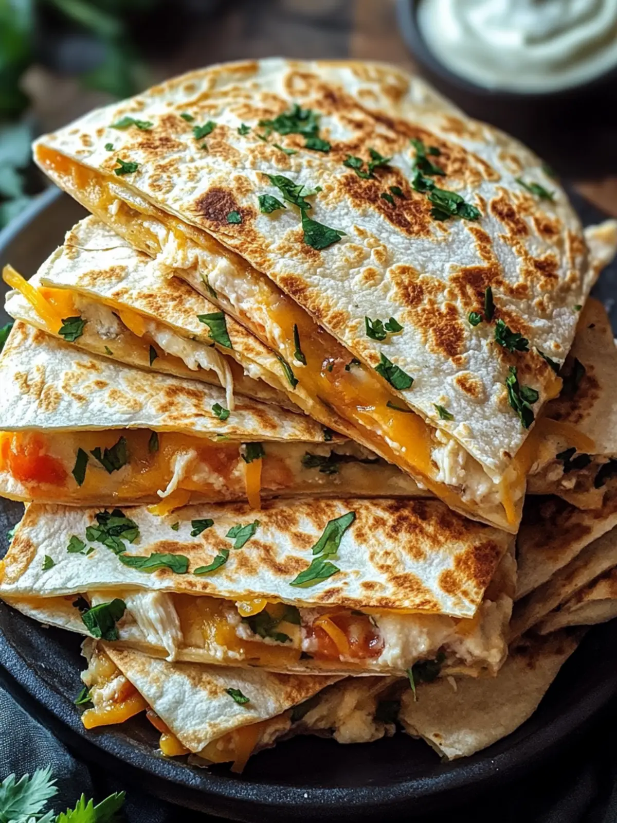 Hochproteinhaltige Hühnchen-Ranch-Quesadilla einfach zubereiten