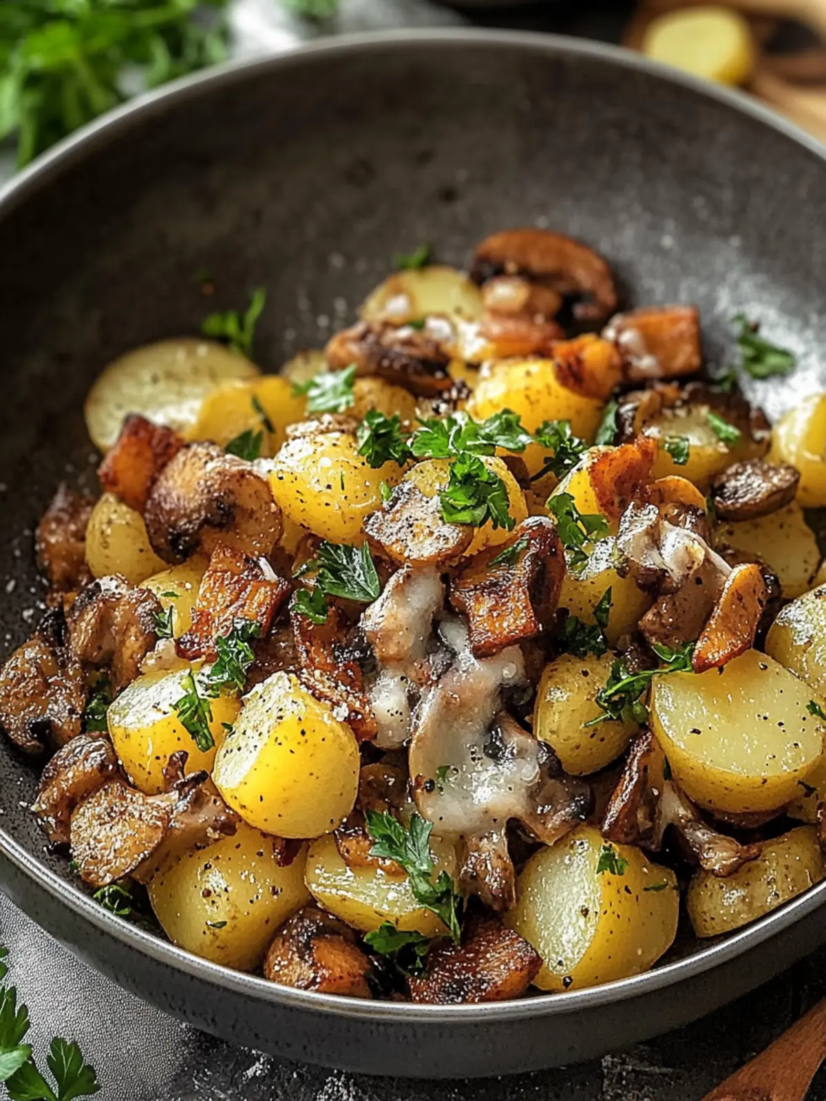 Schnelle Kartoffel Pilz Speck Pfanne für Stressfreie Abende
