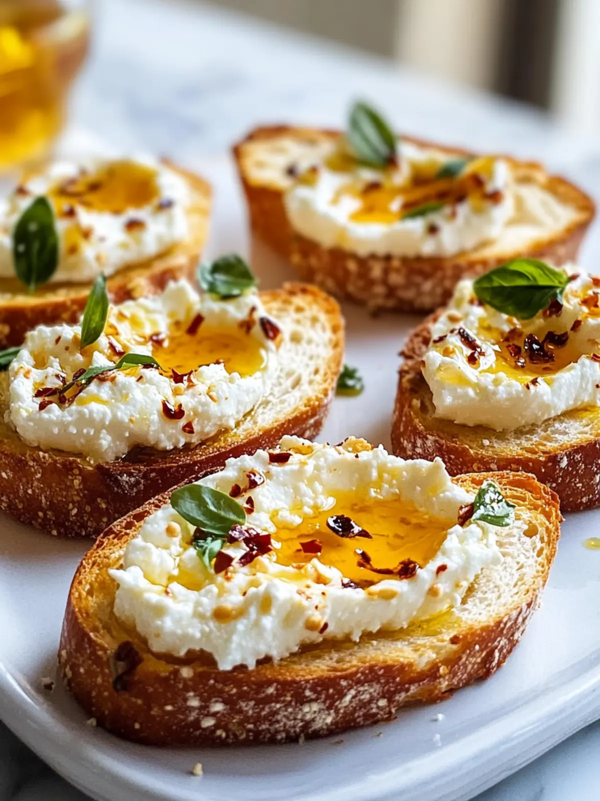 Sweet-spicy feta crostini with hot honey: your taste experience