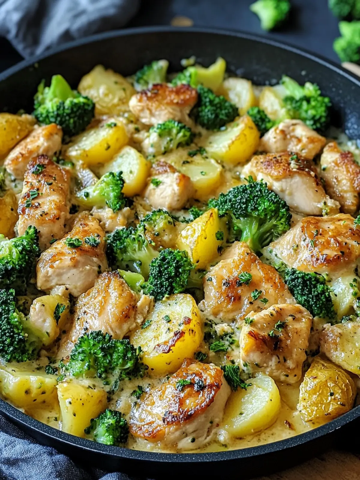 Potato-Chicken-Pan with Broccoli very easy