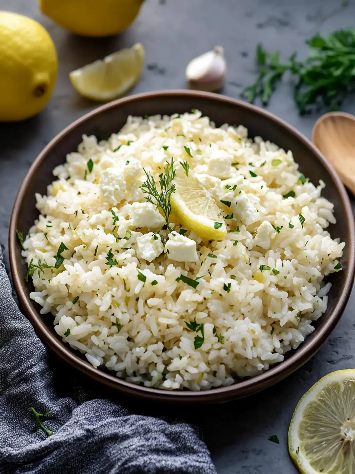 Refreshing side dish: Greek feta rice with lemon