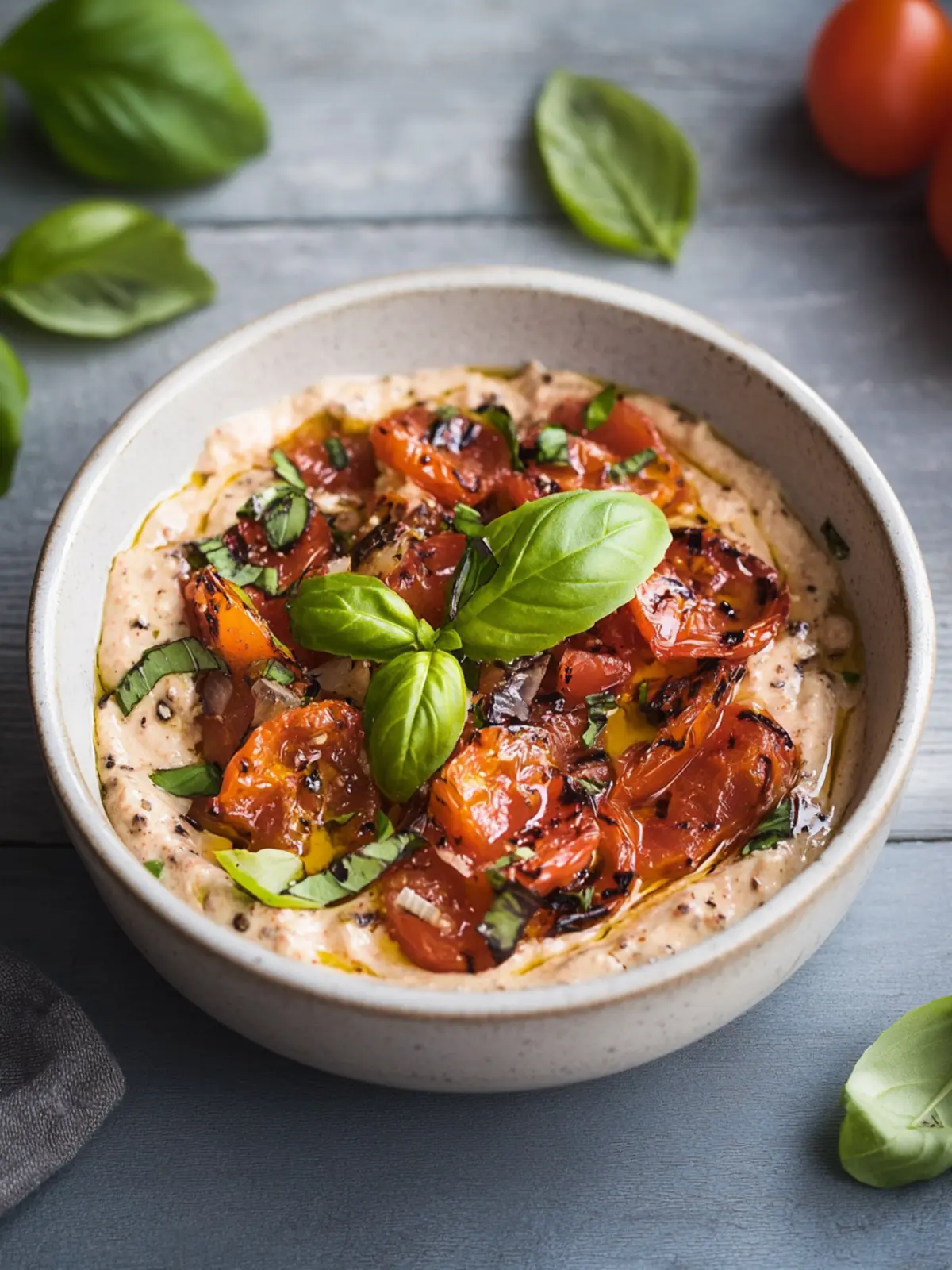 Tomate-Basilikum Grille-Dip